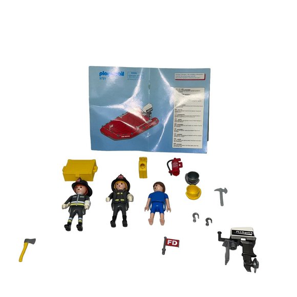 Playmobil 3403 Pompiers 1976 – Boîte Abîmée – 7 Figurines Klicky – Neuf Scellé